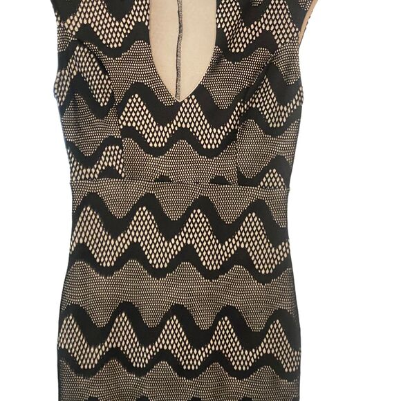 Steps Women Black Nude Bandage Midi Dress Bodycon Pencil Medium - Picture 3 of 11